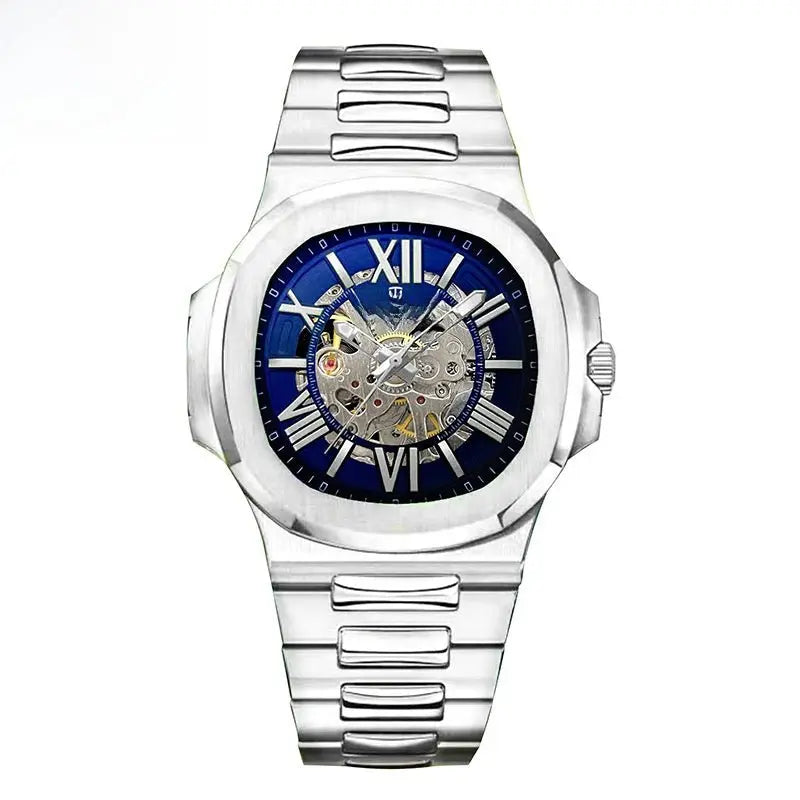 Steel Waterproof Business Dress Wristwatch Blue White