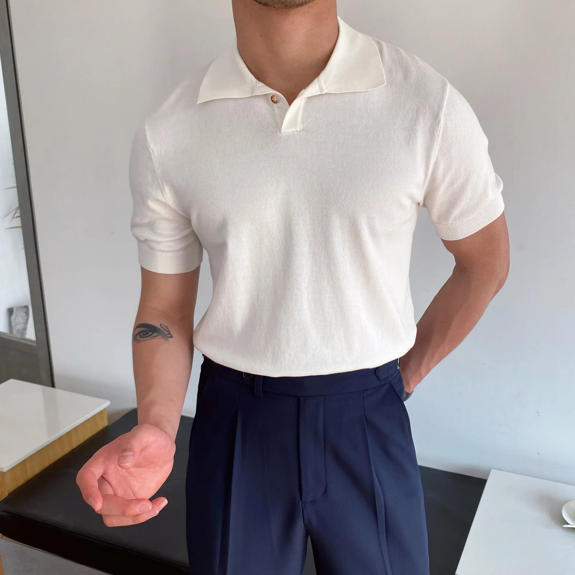 Casual Knit Polo Shirt