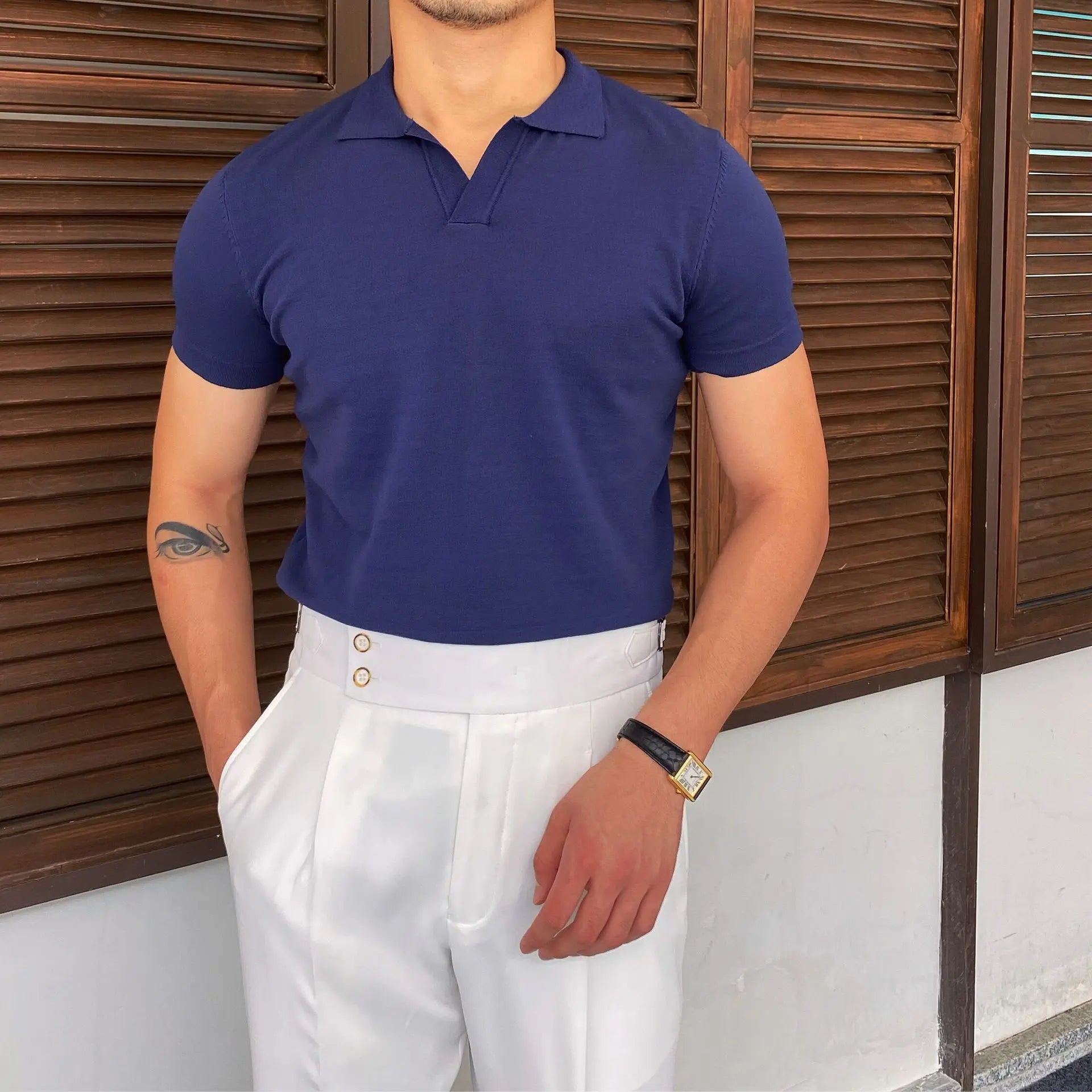Casual Knit Polo Shirt