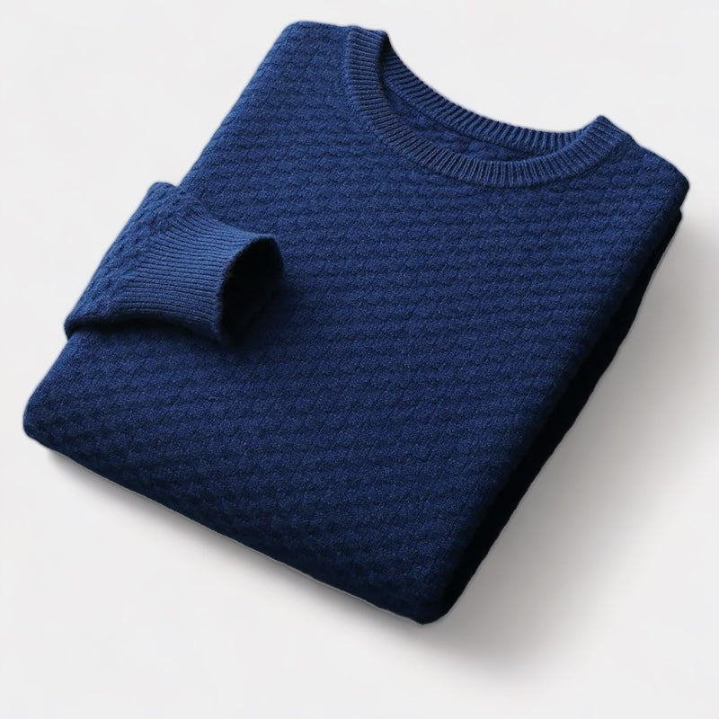 OLD MONEY Merino Wool Checkered Sweater