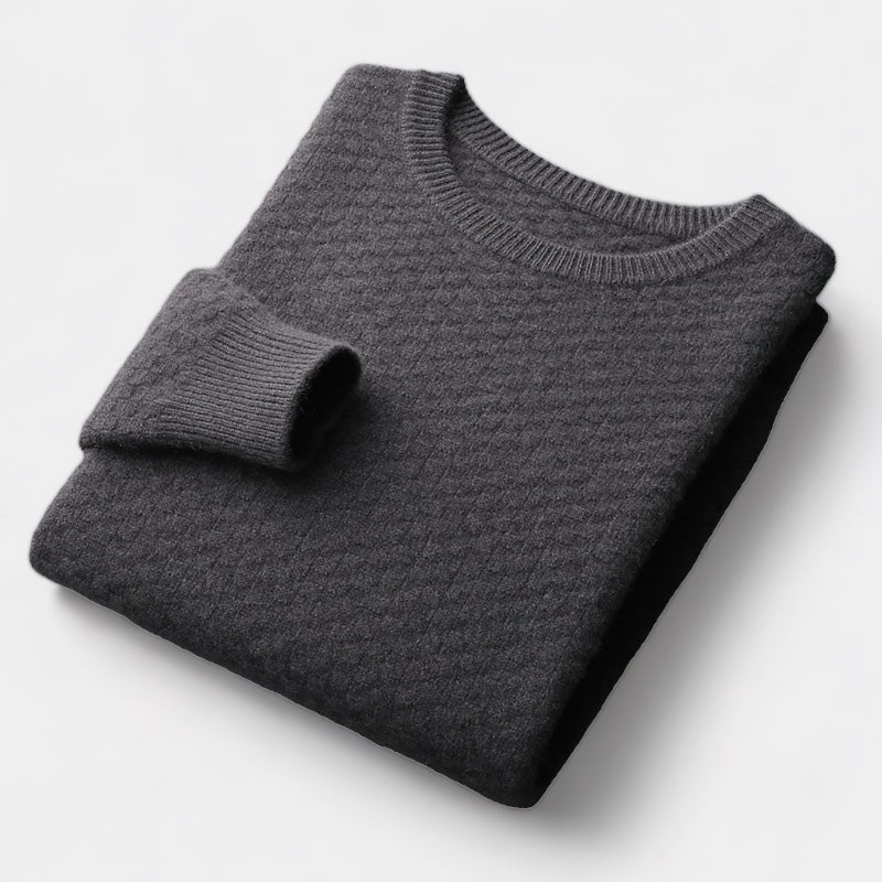 OLD MONEY Merino Wool Checkered Sweater
