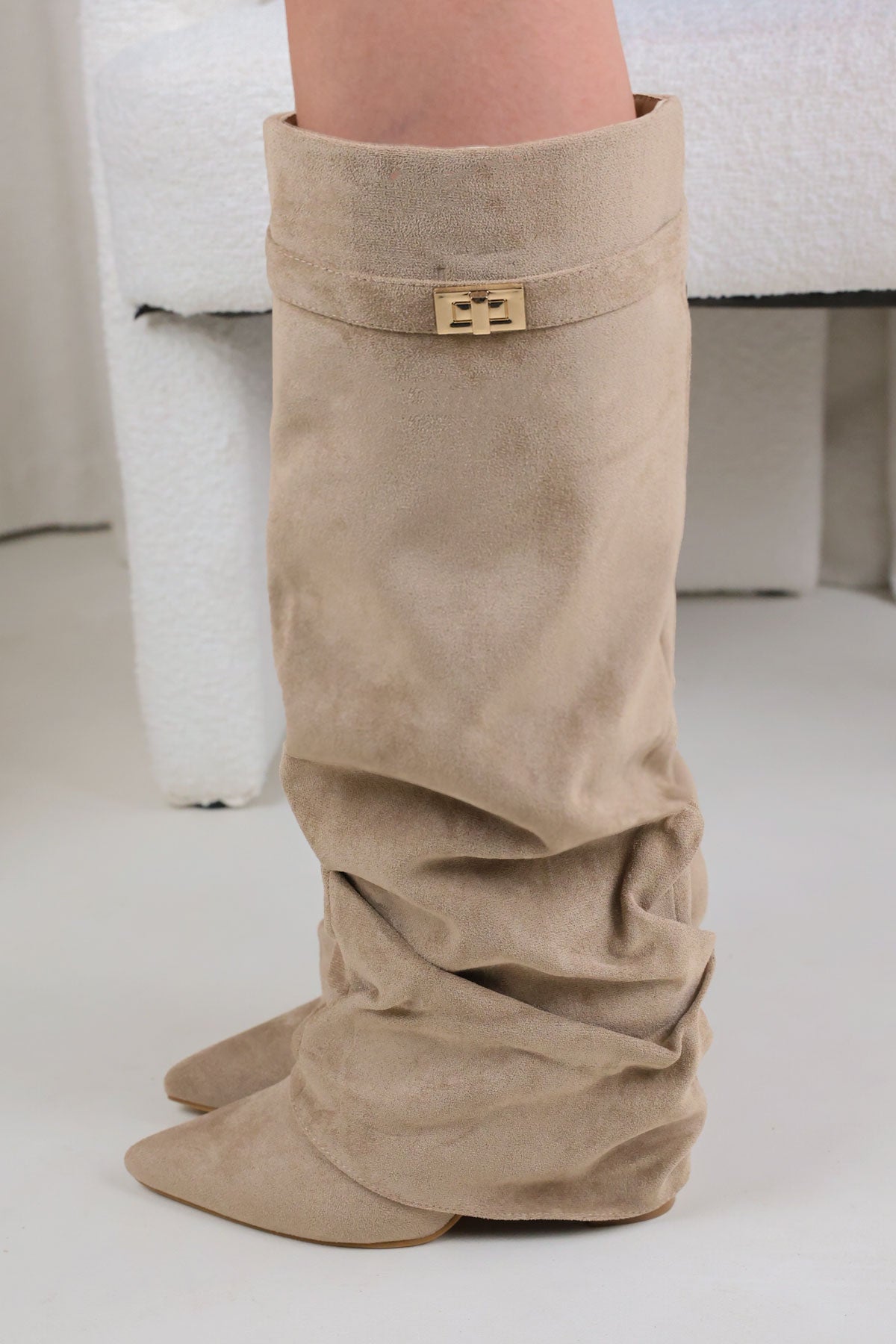 Calianté Shark Boots Slouch- Champagne Beige