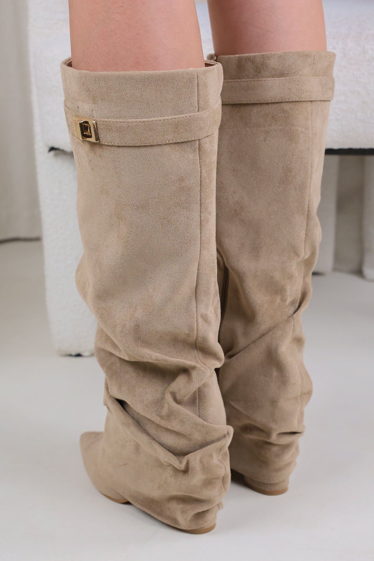 Calianté Shark Boots Slouch- Champagne Beige