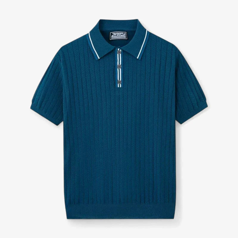 Knit Contrast Collar Polo