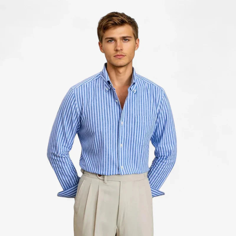 Linen Blue Dress Shirt