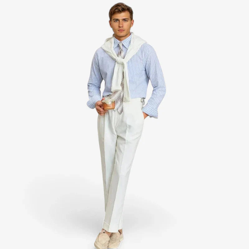 Linen Blue Dress Shirt