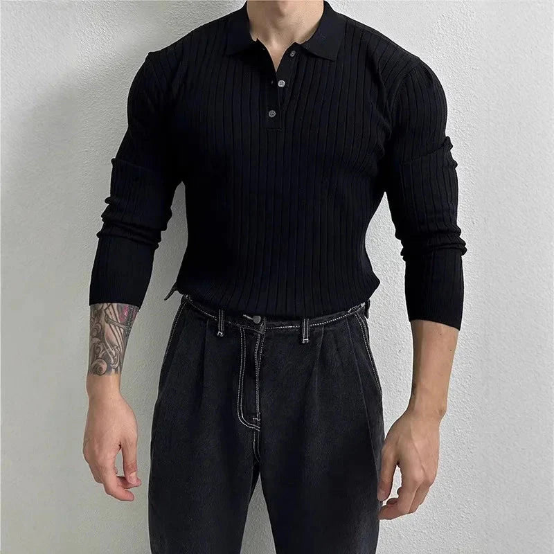 Men’s Knit Long Sleeve Polo