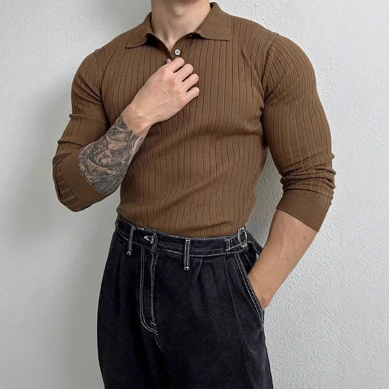 Men’s Knit Long Sleeve Polo
