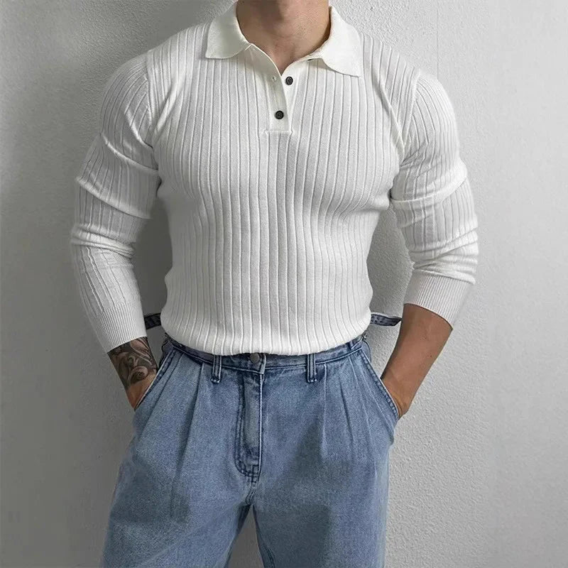 Men’s Knit Long Sleeve Polo