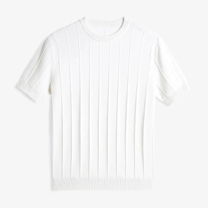 Men's Ribbed Knit Crew Neck Tee