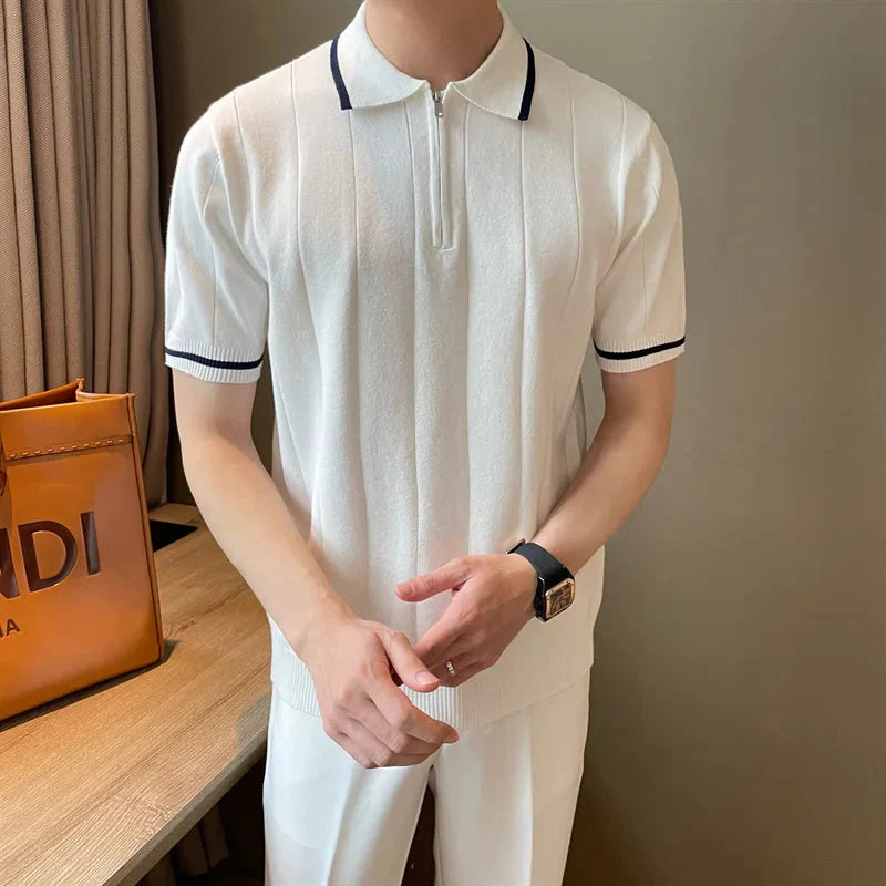 Old Money Half-Zip Knitted Polo