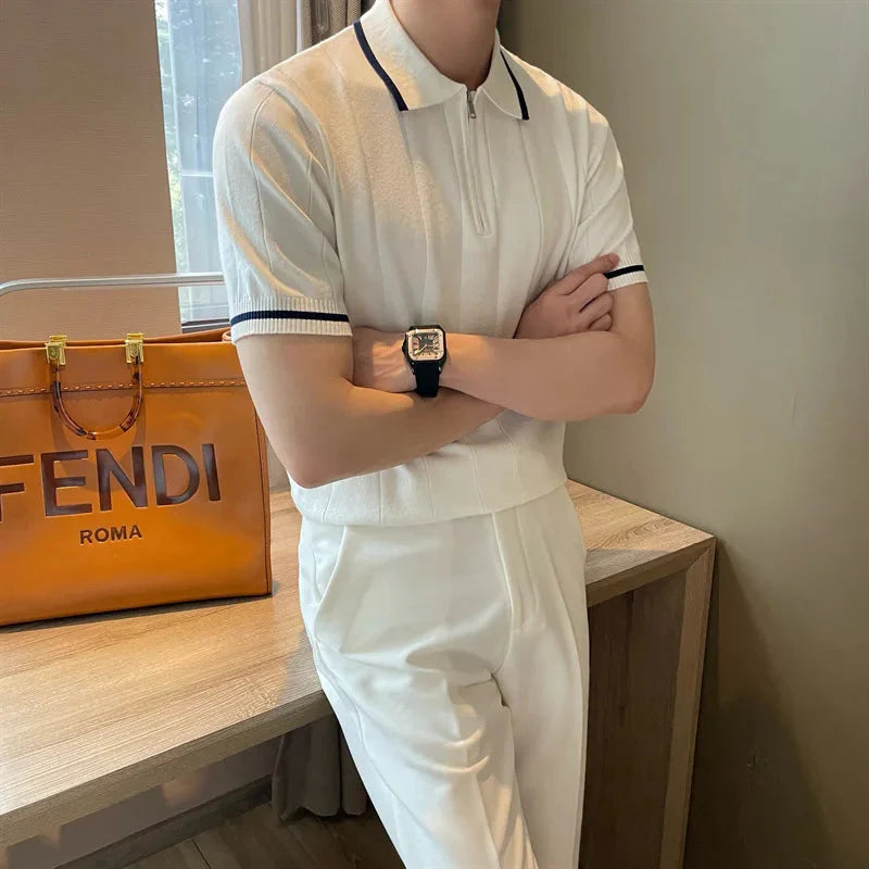 Old Money Half-Zip Knitted Polo