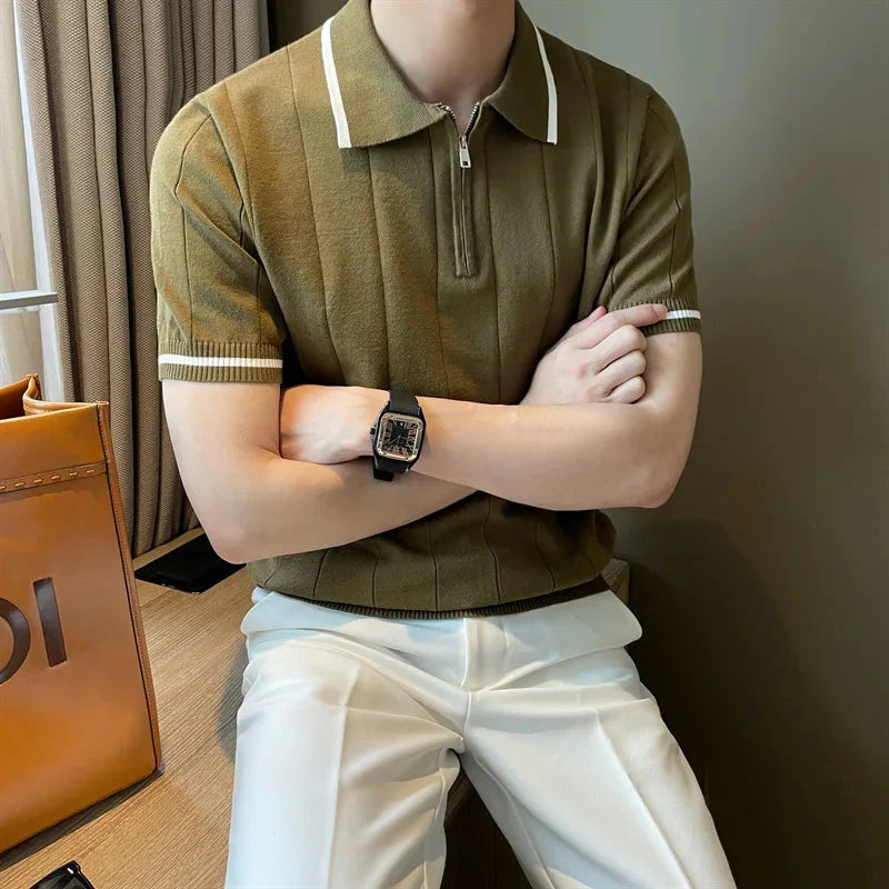 Old Money Half-Zip Knitted Polo