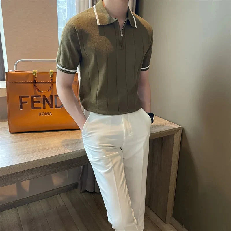 Old Money Half-Zip Knitted Polo