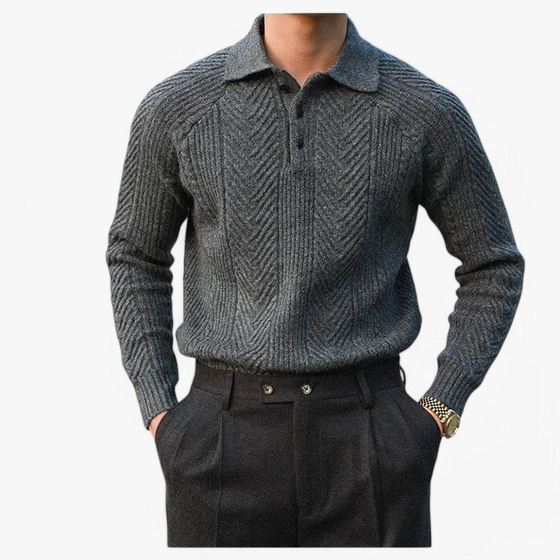 Textured Knitted Polo