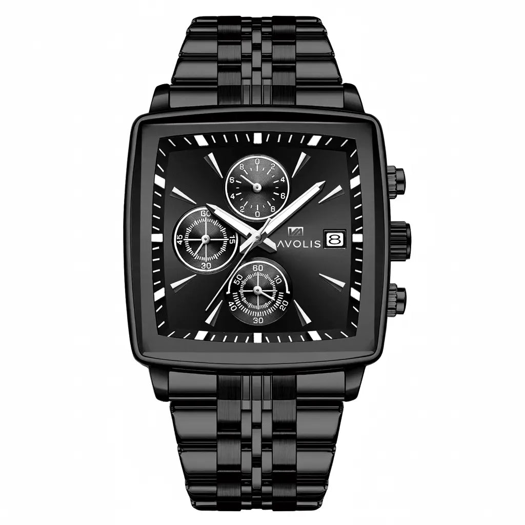 Chronograph,Multifunction Waterproof Stainless Steel Band Luminous