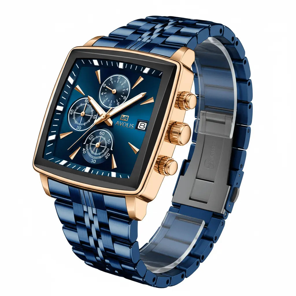 Chronograph,Multifunction Waterproof Stainless Steel Band Luminous