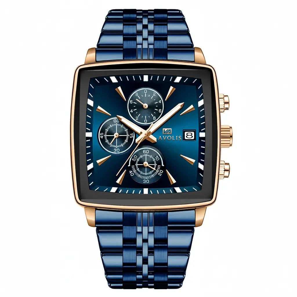 Chronograph,Multifunction Waterproof Stainless Steel Band Luminous