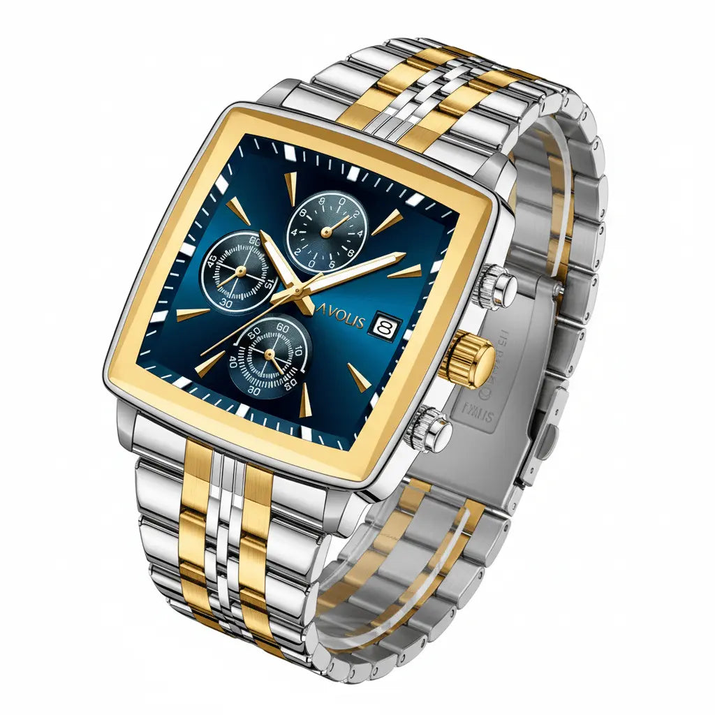 Chronograph,Multifunction Waterproof Stainless Steel Band Luminous