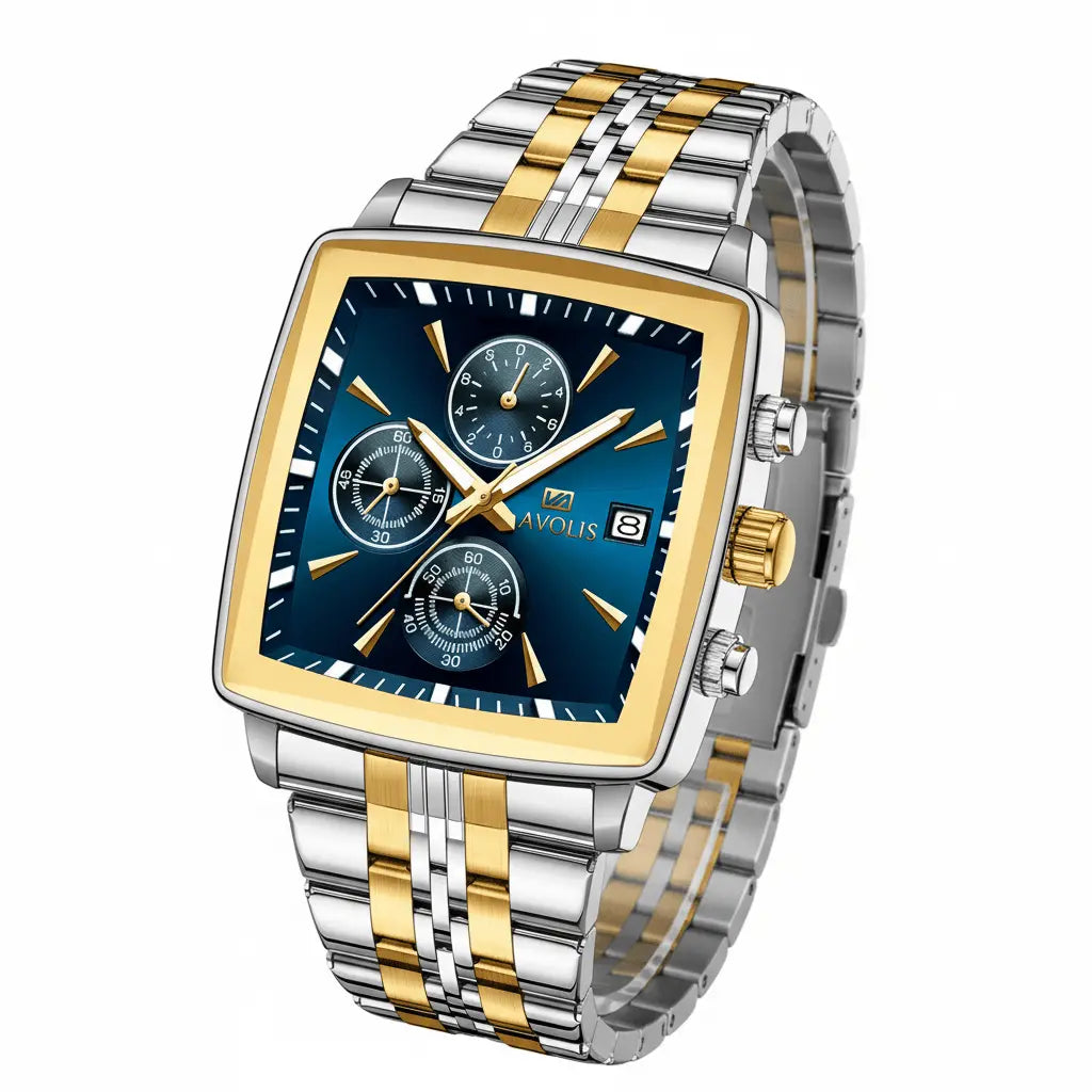 Chronograph,Multifunction Waterproof Stainless Steel Band Luminous