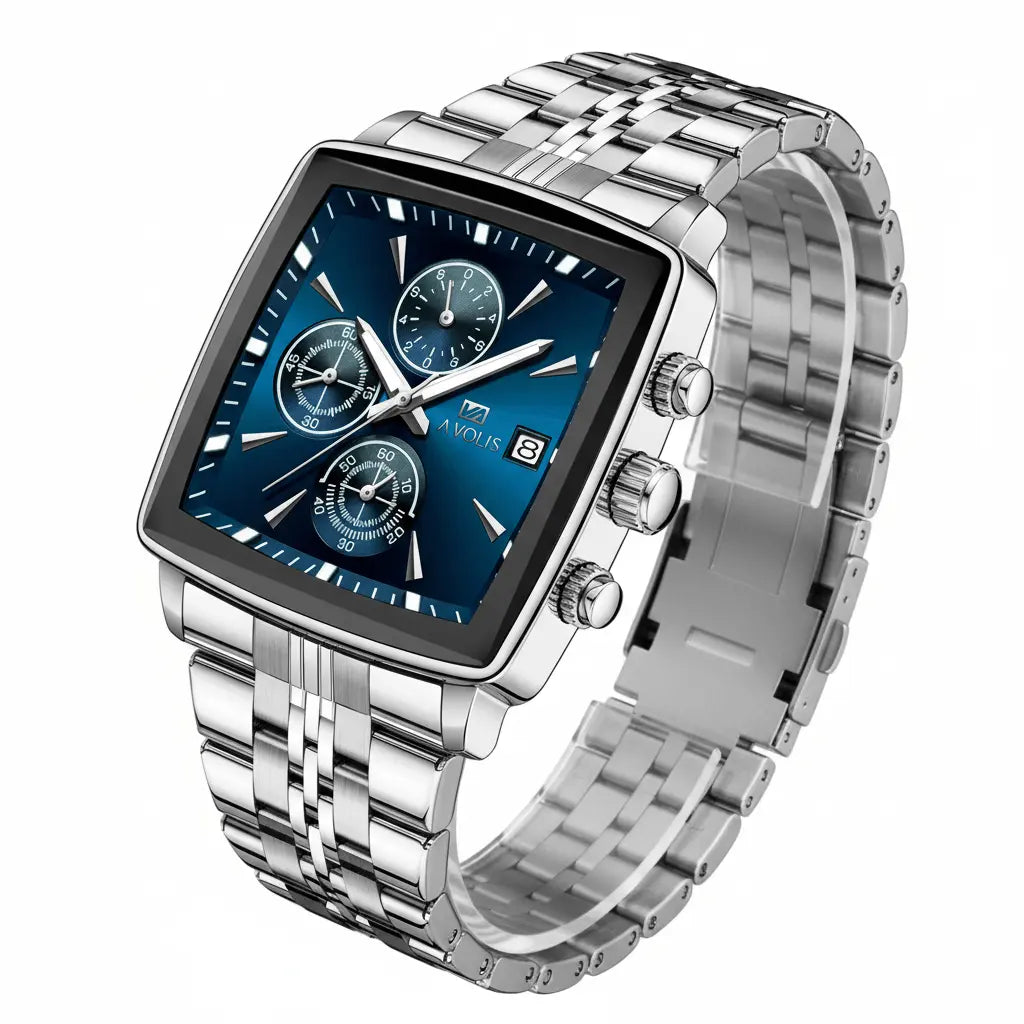Chronograph,Multifunction Waterproof Stainless Steel Band Luminous