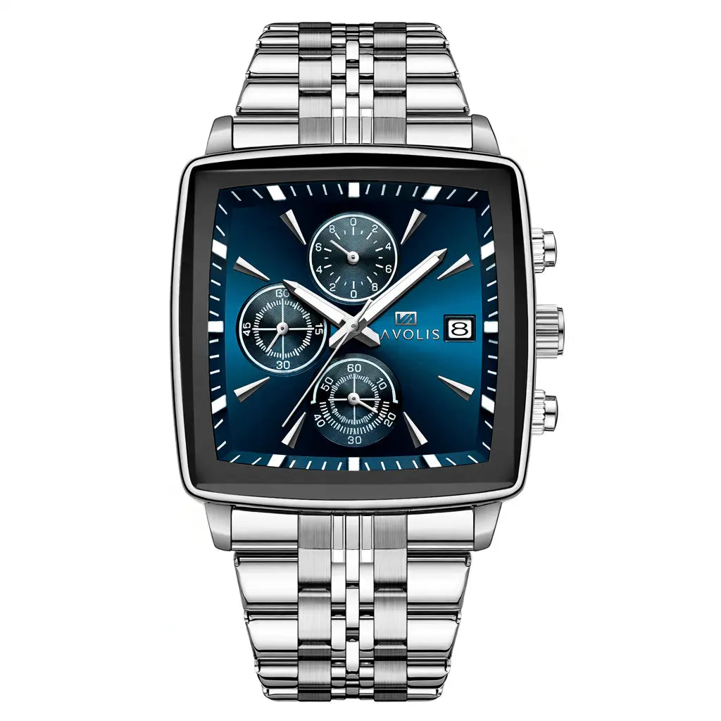 Chronograph,Multifunction Waterproof Stainless Steel Band Luminous