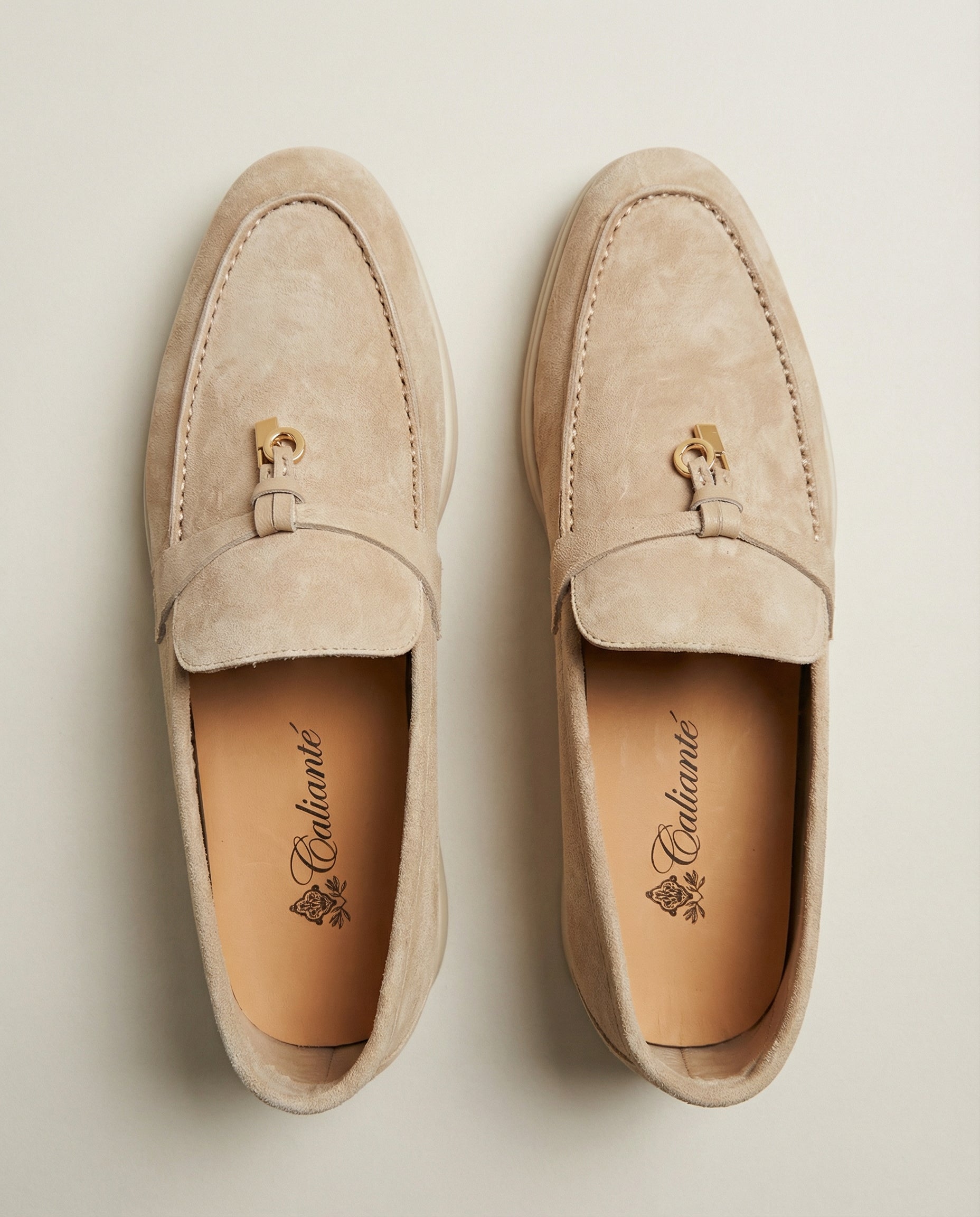 Klassische Amulett Loafer Damen - Champagner Beige