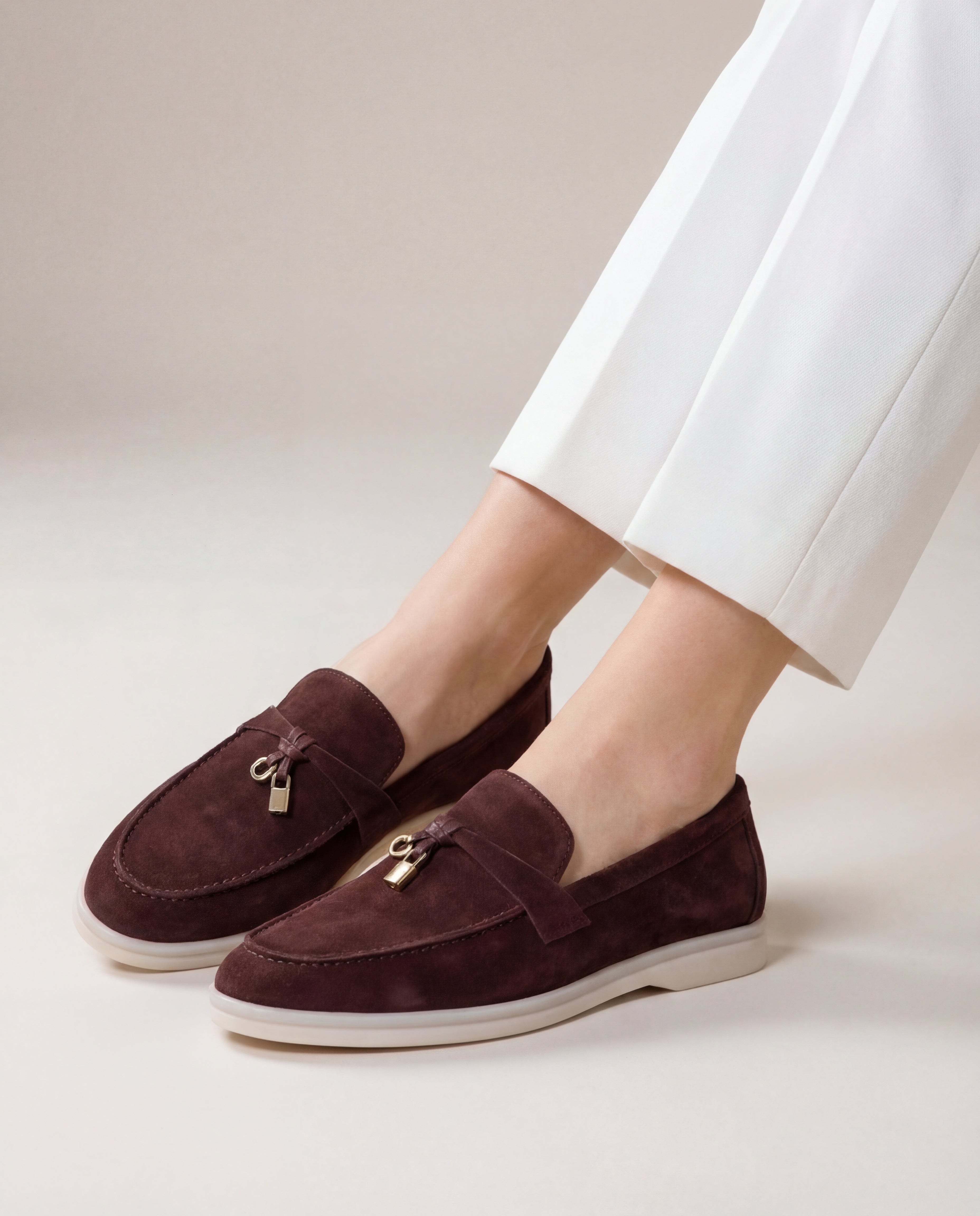 Klassische Amulett Loafer Damen - Espresso Braun