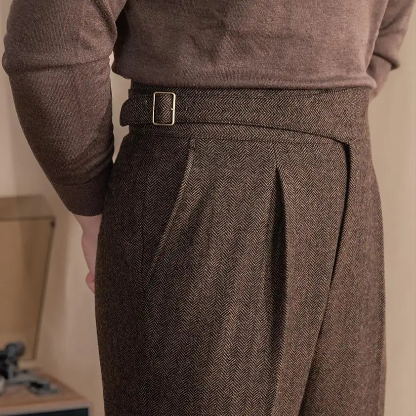 OLD MONEY Extended Tab Wool Trousers
