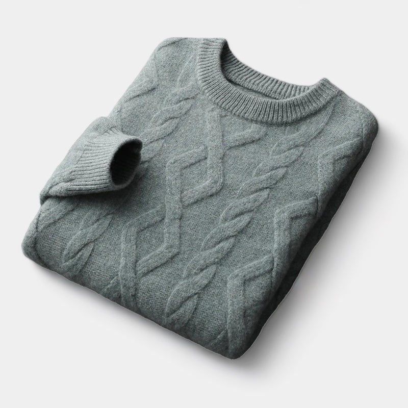 OLD MONEY Merino Wool Padded Knitted Sweater