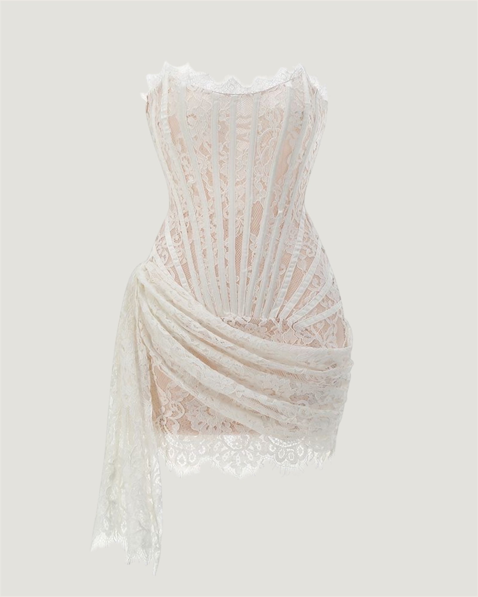 Aurora - Korsett Kleid (weiß, schwarz, rot)