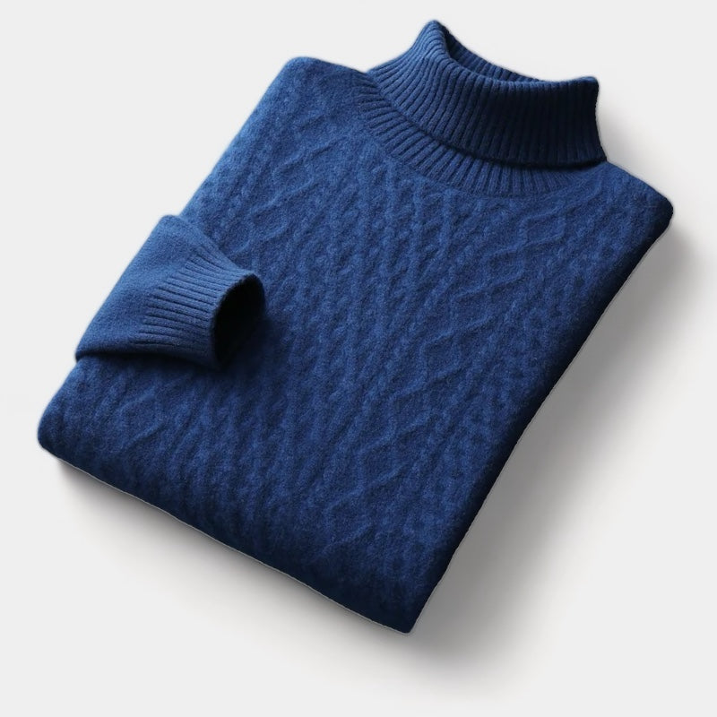 OLD MONEY Merino Wool Knitted Turtleneck Sweater