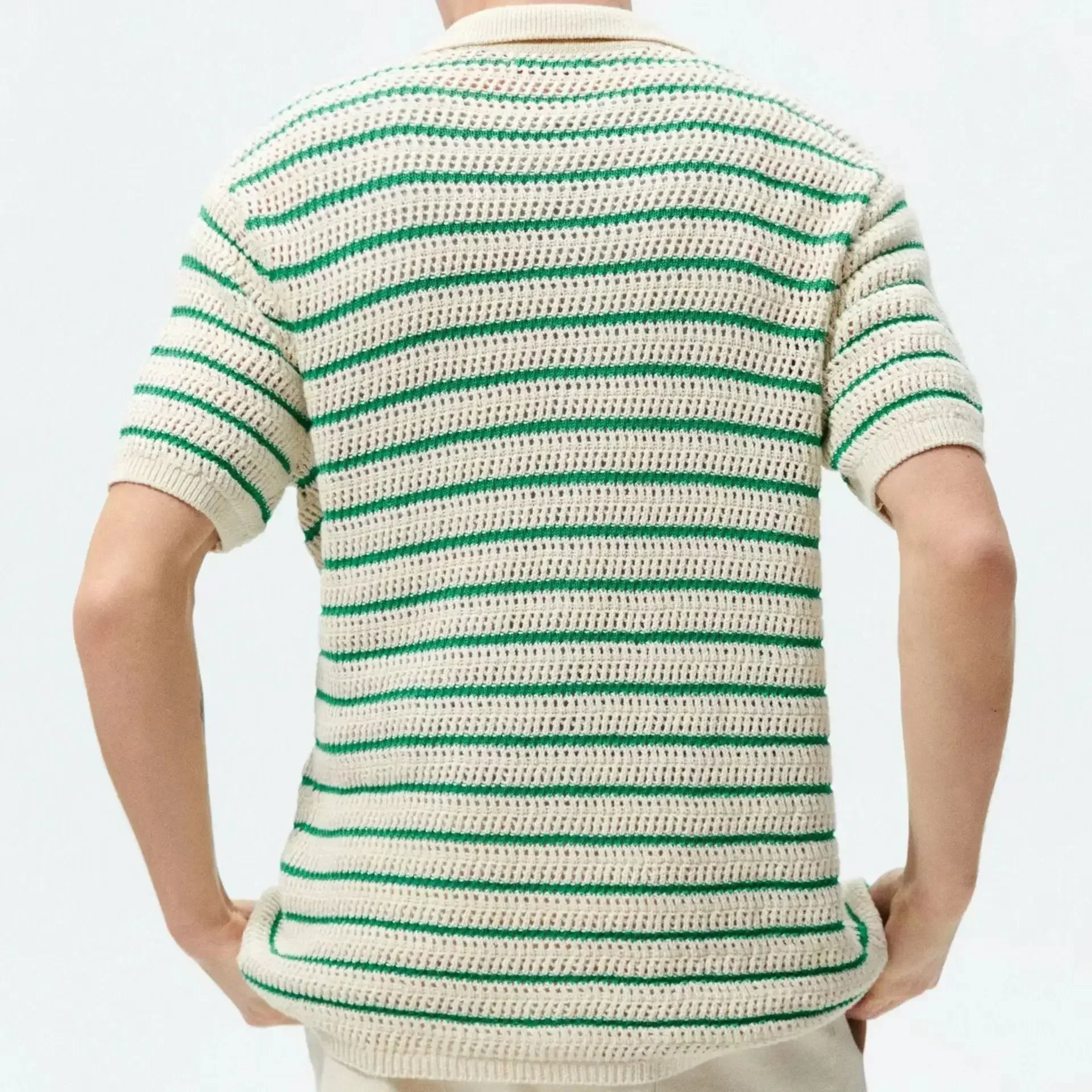 Breeze Knit Striped Polo Shirt