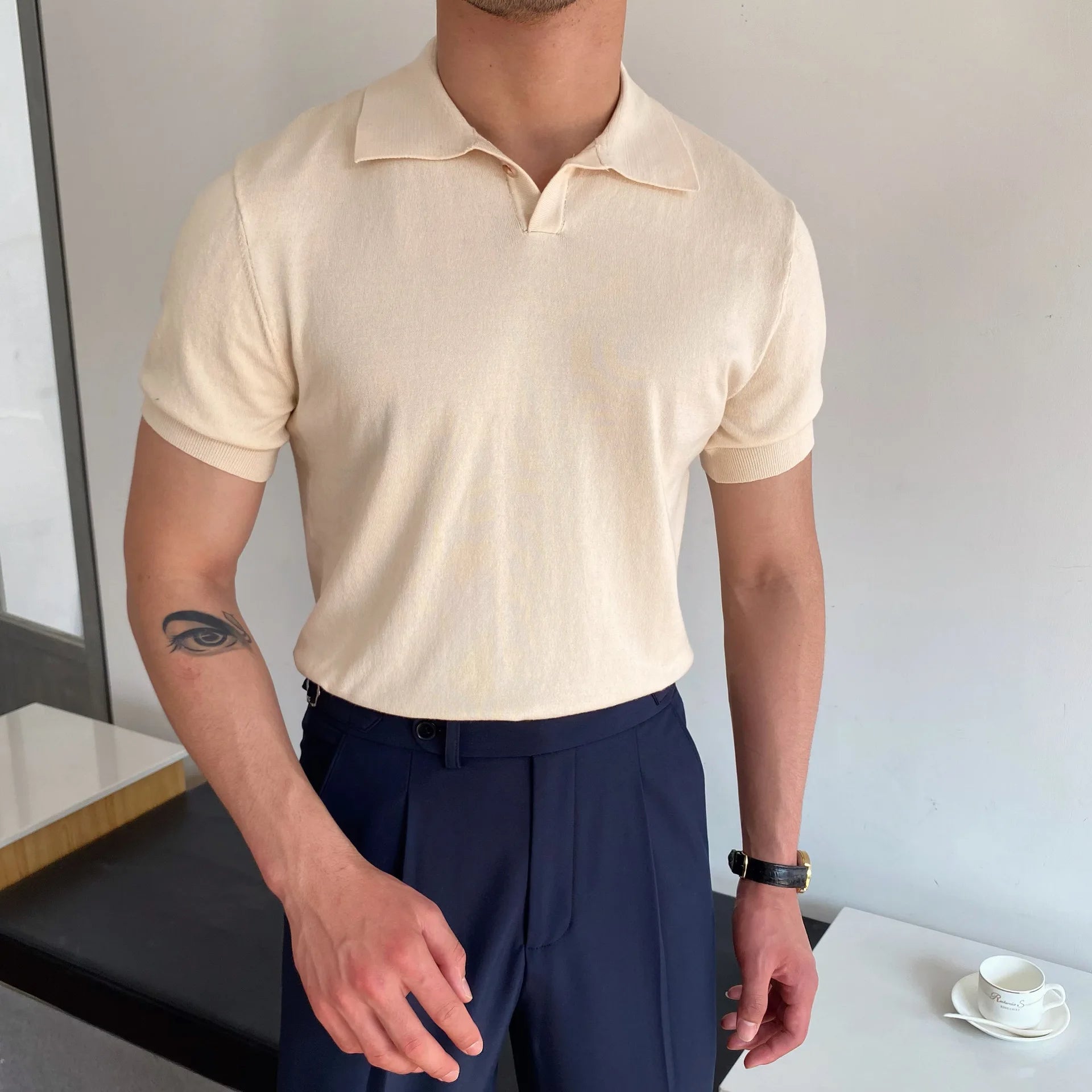 Casual Knit Polo Shirt