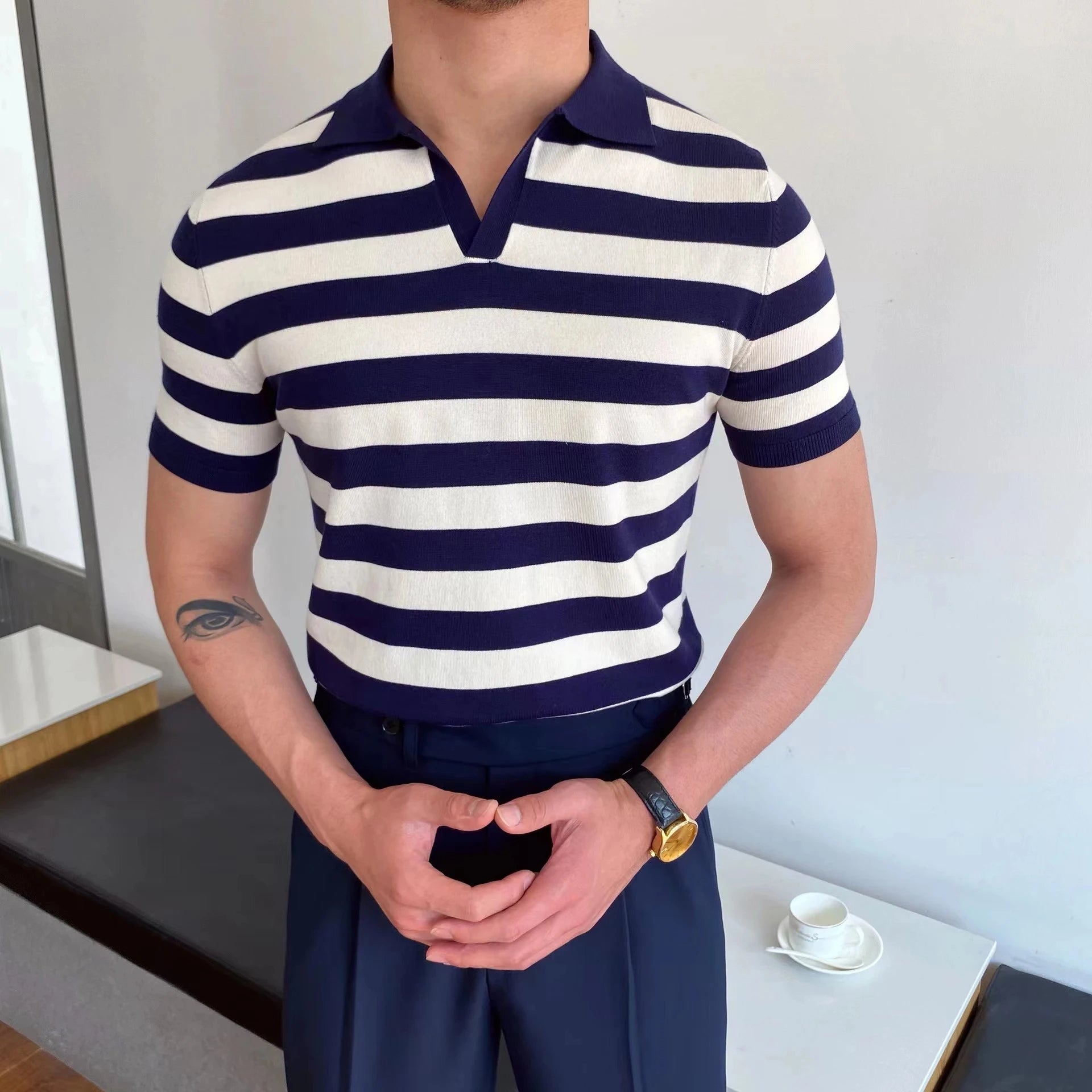 Casual Knit Polo Shirt