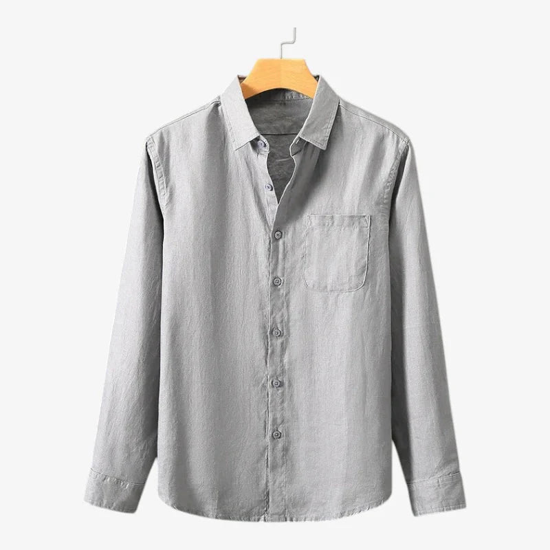 Old Money Linen Long-Sleeve Shirt