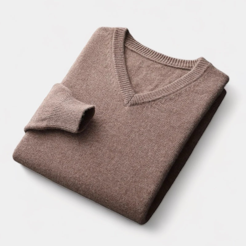 OLD MONEY Merino Wool V-Neck Sweater