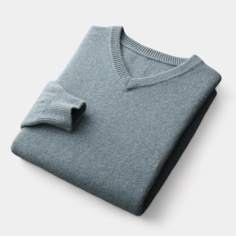 OLD MONEY Merino Wool V-Neck Sweater