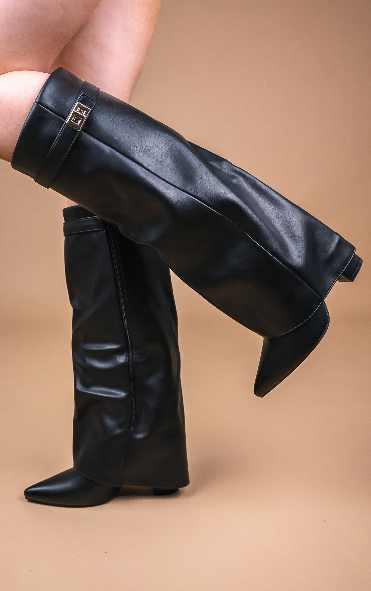 Calianté Shark Boots Kunstleder - Schwarz