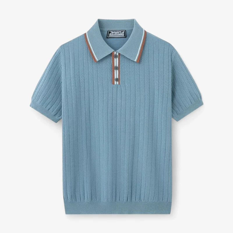 Knit Contrast Collar Polo
