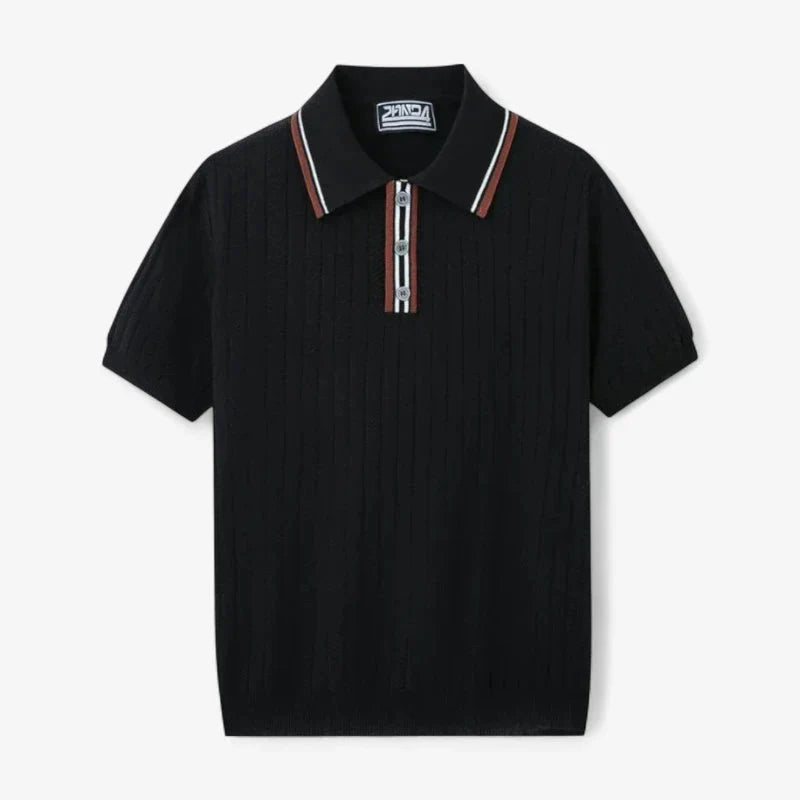 Knit Contrast Collar Polo