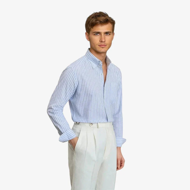 Linen Blue Dress Shirt