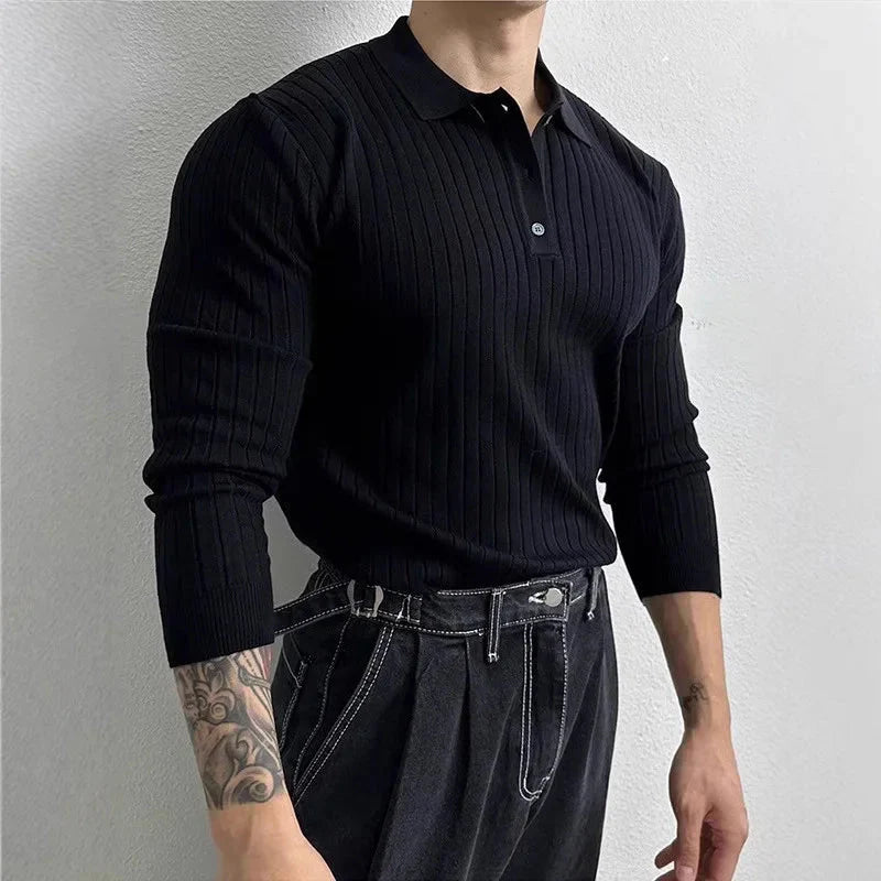 Men’s Knit Long Sleeve Polo