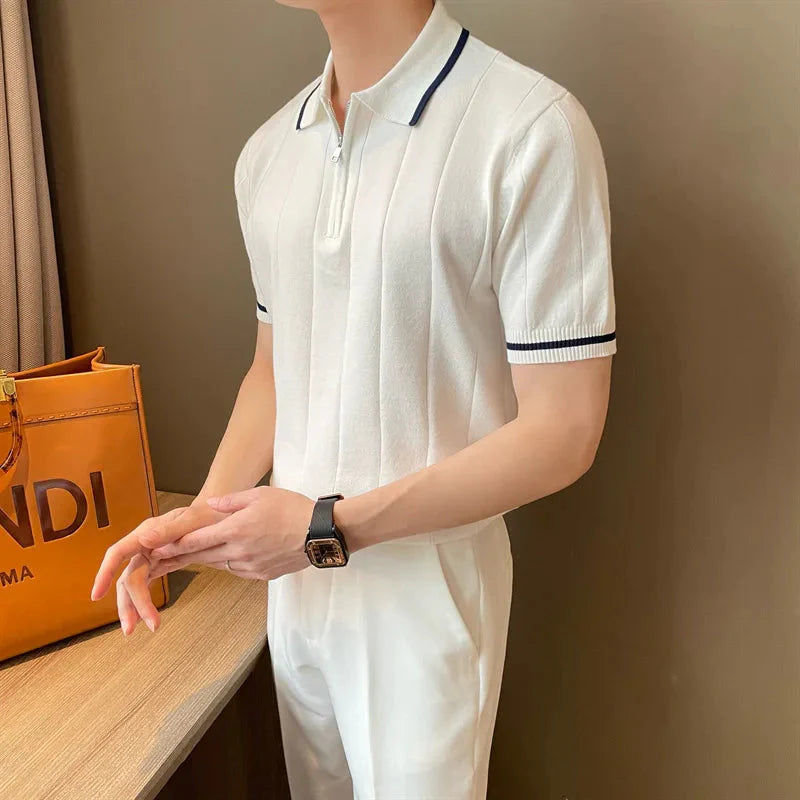 Old Money Half-Zip Knitted Polo