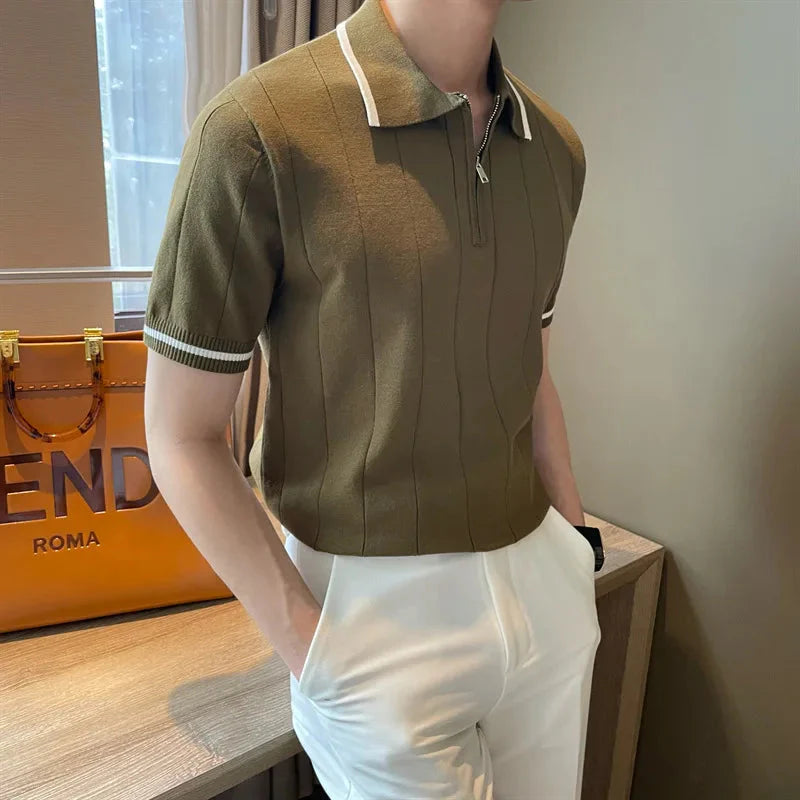 Old Money Half-Zip Knitted Polo