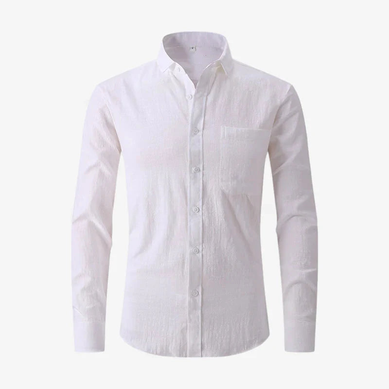 Cotton-Linen Blend Casual Shirt