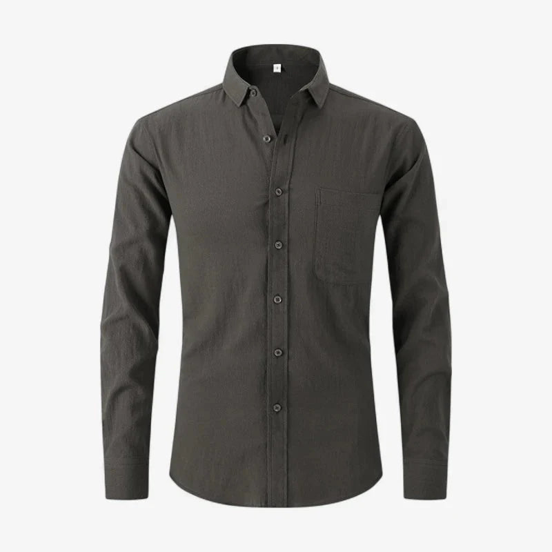 Cotton-Linen Blend Casual Shirt