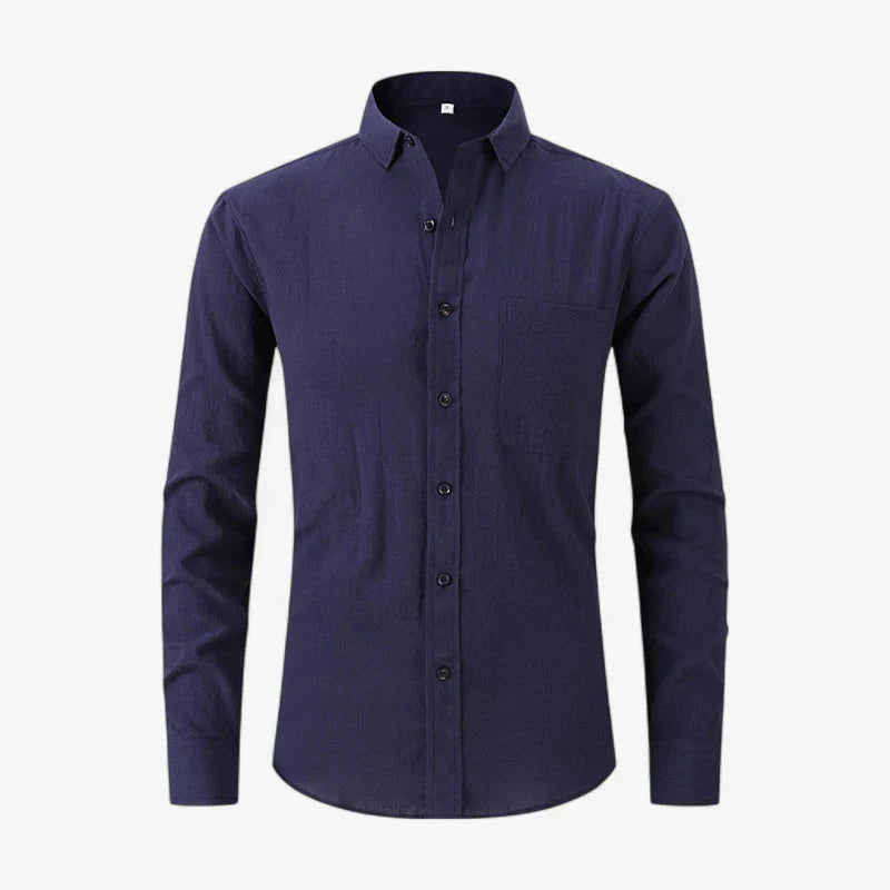 Cotton-Linen Blend Casual Shirt