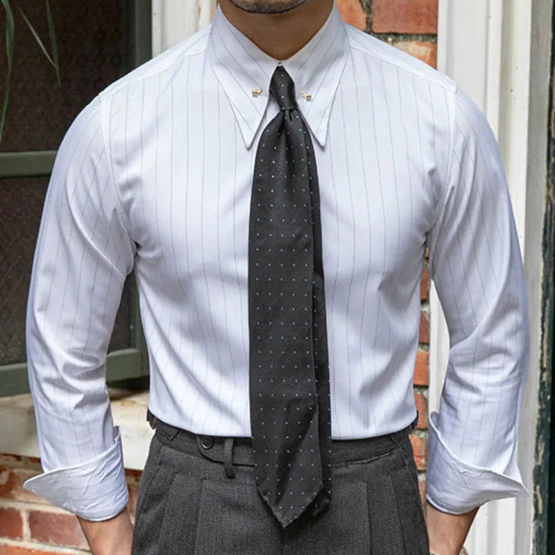 Old Money Striped Broadcloth Shirt