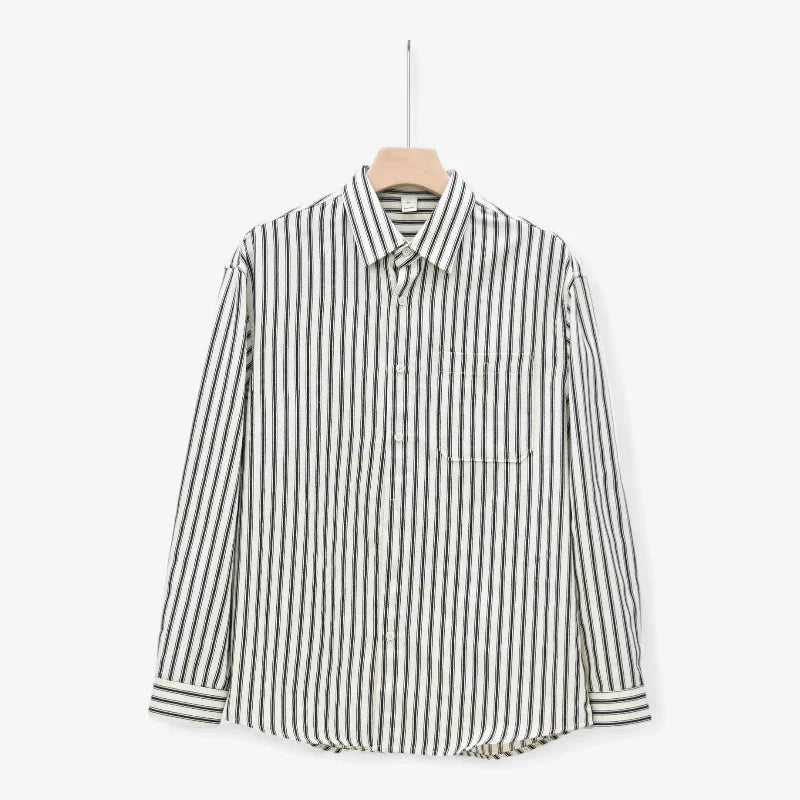 Old Money Vertical Stripe Button-Up Shirt